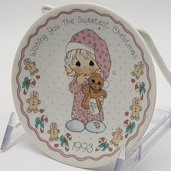 Precious Moments 1993 Wishing You The Sweetest Christmas Mini Decorative Plate - Picture 7 of 10